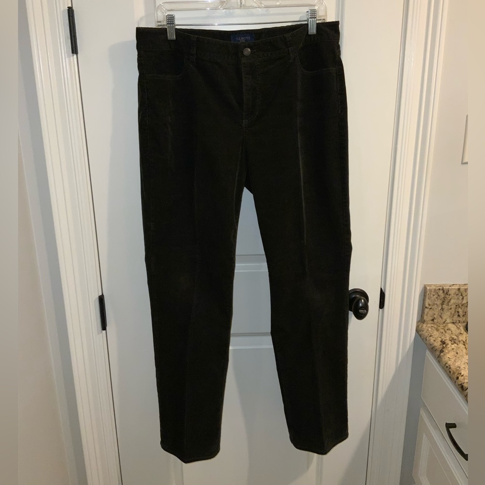 TALBOTS Heritage Corduroy pants 14 petite Woodland green
